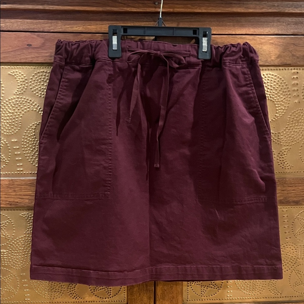 Loft Burgundy Drawstring Skirt